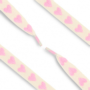 Trendy shoe laces with hearts Off White-Pink