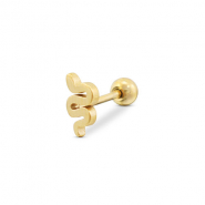 Stainless steel ear piercing snake Gold