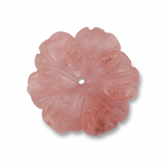 Natural stone beads flower Transparent Red