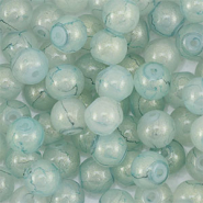 4 mm glass beads with glitters Greenish Grey-Gold