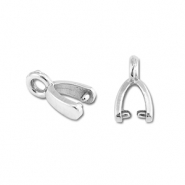 Stainless steel findings pinch bail Silver