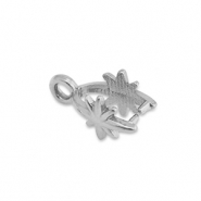 Stainless steel findings pinch bail star Silver