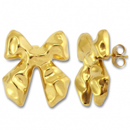 Stainless steel earrings / earpins bow Gold
