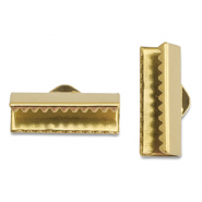 Stainless steel findings ribbon ends 16mm Gold
