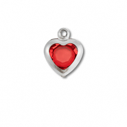 Stainless steel charms heart Silver-Red