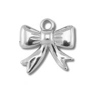 Stainless steel charms bow Silver