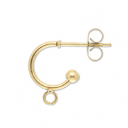 Stainless steel findings earrings creole with loop Gold