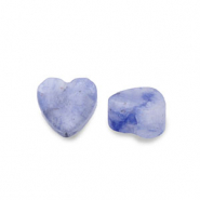 Natural stone beads Sodalite heart Dark Blue