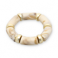Bracelets resin Gold-Off White-Beige