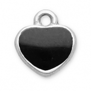 Stainless steel charms heart Silver-Black