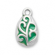 Stainless steel charms leaf Silver-Green