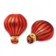 Stainless steel beads hot air balloon Gold-Red