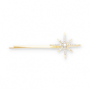 Hair accessories bobby pin star with strass Gold-Transparent