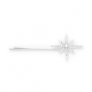 Hair accessories bobby pin star with strass Silver-Transparent