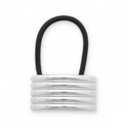 Hair accessories hair tie with metal Silver-Black