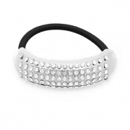 Hair accessories hair tie with metal with strass Silver-Black-Transparent