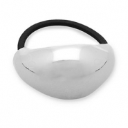 Hair accessories hair tie with metal Silver-Black