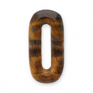 Natural stone charms Tigereye oval Golden Brown