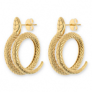 Stainless steel earrings / earpins snake Gold