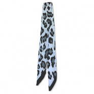 Bandana scarf with leopard print Ice Blue-Black-Grey