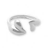 Stainless steel rings hearts Silver