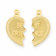 DQ European metal charms "best friends" Gold (Nickelfree)