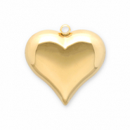 Stainless steel charms heart Gold