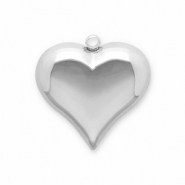 Stainless steel charms heart Silver