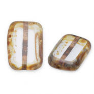 Czech Beads TCB rectangle 12x8mm Alexandrite-Travertin