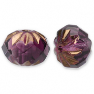 Czech Beads FPB round 10x7mm Amethyst-Bronze