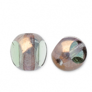 Czech Beads FPB round 6mm Peridot-Bronze