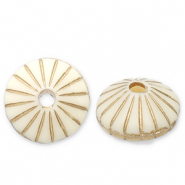 Acrylic beads spacer Off White-Gold
