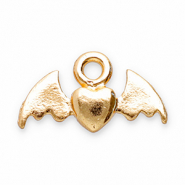 Metal charms heart with wings Gold