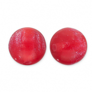 6 mm acrylic beads with glitter Red-Turquoise