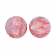 8 mm acrylic beads with glitter Pink-Turquoise