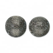 12 mm acrylic beads with glitter Black-Silver