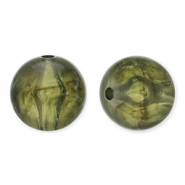12 mm acrylic beads round Olive Green
