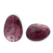 Acrylic beads egg-shaped Aubergine 