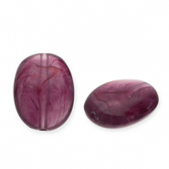 Acrylic beads oval Aubergine 