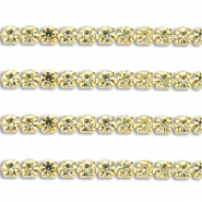 Stainless steel rhinestone chain 4mm Gold-Champagne