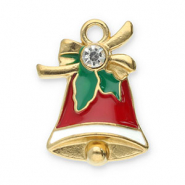 Stainless steel charms Christmas bell Gold-Red-Green-White