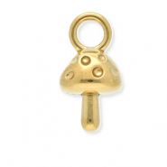 Stainless steel charms mushroom Gold