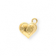Stainless steel charms heart with silhouette Gold