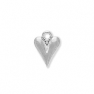 Stainless steel charms heart Silver