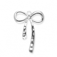 Stainless steel charms bow Silver