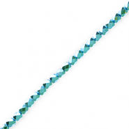 Top faceted beads Metallic Teal Blue