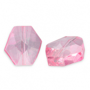 Fashion faceted beads hexagon Pink