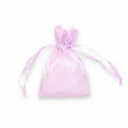 Jewellery satin bag with rhinestones Lilac-Silver