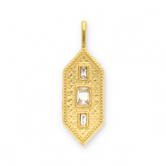 Stainless steel charms hexagon Gold-Transparent