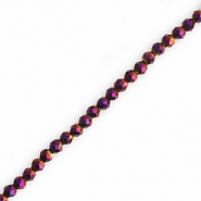 Round top faceted beads 3mm Dark Purple-AB Coating